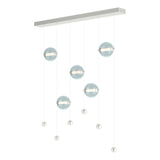 Hubbardton Forge 2020 Sterling Cool Grey Glass (YL) Standard Abacus 5-Light LED Pendant