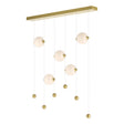 Hubbardton Forge 2020 Modern Brass Opal Glass (GG) Standard Abacus 5-Light LED Pendant