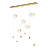 Hubbardton Forge 2020 Modern Brass Opal Glass (GG) Standard Abacus 5-Light LED Pendant
