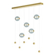 Hubbardton Forge 2020 Modern Brass Cool Grey Glass (YL) Standard Abacus 5-Light LED Pendant