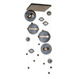 Hubbardton Forge 2021 Bronze Cool Grey Glass (YL) Standard Abacus 10-Light Square LED Pendant