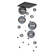Hubbardton Forge 2021 Black Cool Grey Glass (YL) Standard Abacus 10-Light Square LED Pendant