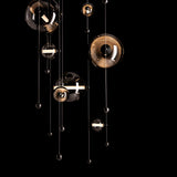 Hubbardton Forge 2021 Black Cool Grey Glass (YL) Standard Abacus 10-Light Square LED Pendant