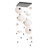 Hubbardton Forge 2021 Natural Iron Opal Glass (GG) Standard Abacus 10-Light Square LED Pendant