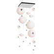 Hubbardton Forge 2021 Vintage Platinum Opal Glass (GG) Standard Abacus 10-Light Square LED Pendant