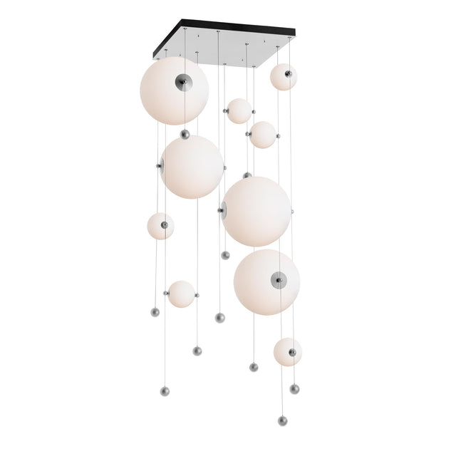 Hubbardton Forge 2021 Vintage Platinum Opal Glass (GG) Standard Abacus 10-Light Square LED Pendant