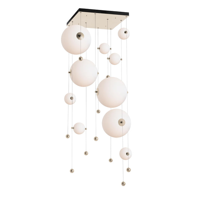 Hubbardton Forge 2021 Soft Gold Opal Glass (GG) Standard Abacus 10-Light Square LED Pendant