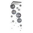 Hubbardton Forge 2021 Sterling Cool Grey Glass (YL) Standard Abacus 10-Light Square LED Pendant