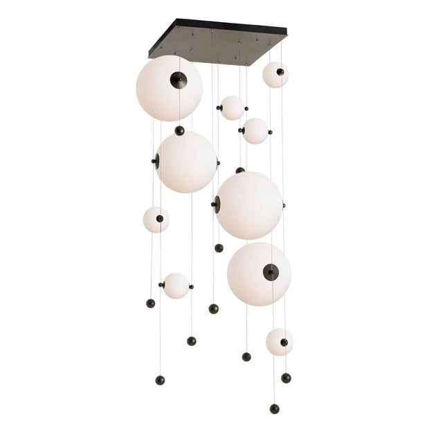 Hubbardton Forge 2021 Oil Rubbed Bronze Opal Glass (GG) Standard Abacus 10-Light Square LED Pendant