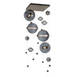Hubbardton Forge 2021 Oil Rubbed Bronze Cool Grey Glass (YL) Standard Abacus 10-Light Square LED Pendant