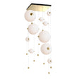 Hubbardton Forge 2021 Modern Brass Opal Glass (GG) Standard Abacus 10-Light Square LED Pendant