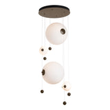 Hubbardton Forge 2021 Bronze Opal Glass (GG) Standard Abacus 4-Light Round LED Pendant