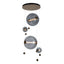Hubbardton Forge 2021 Bronze Cool Grey Glass (YL) Standard Abacus 4-Light Round LED Pendant