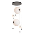 Hubbardton Forge 2021 Dark Smoke Opal Glass (GG) Standard Abacus 4-Light Round LED Pendant