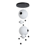 Hubbardton Forge 2021 Black Opal Glass (GG) Standard Abacus 4-Light Round LED Pendant