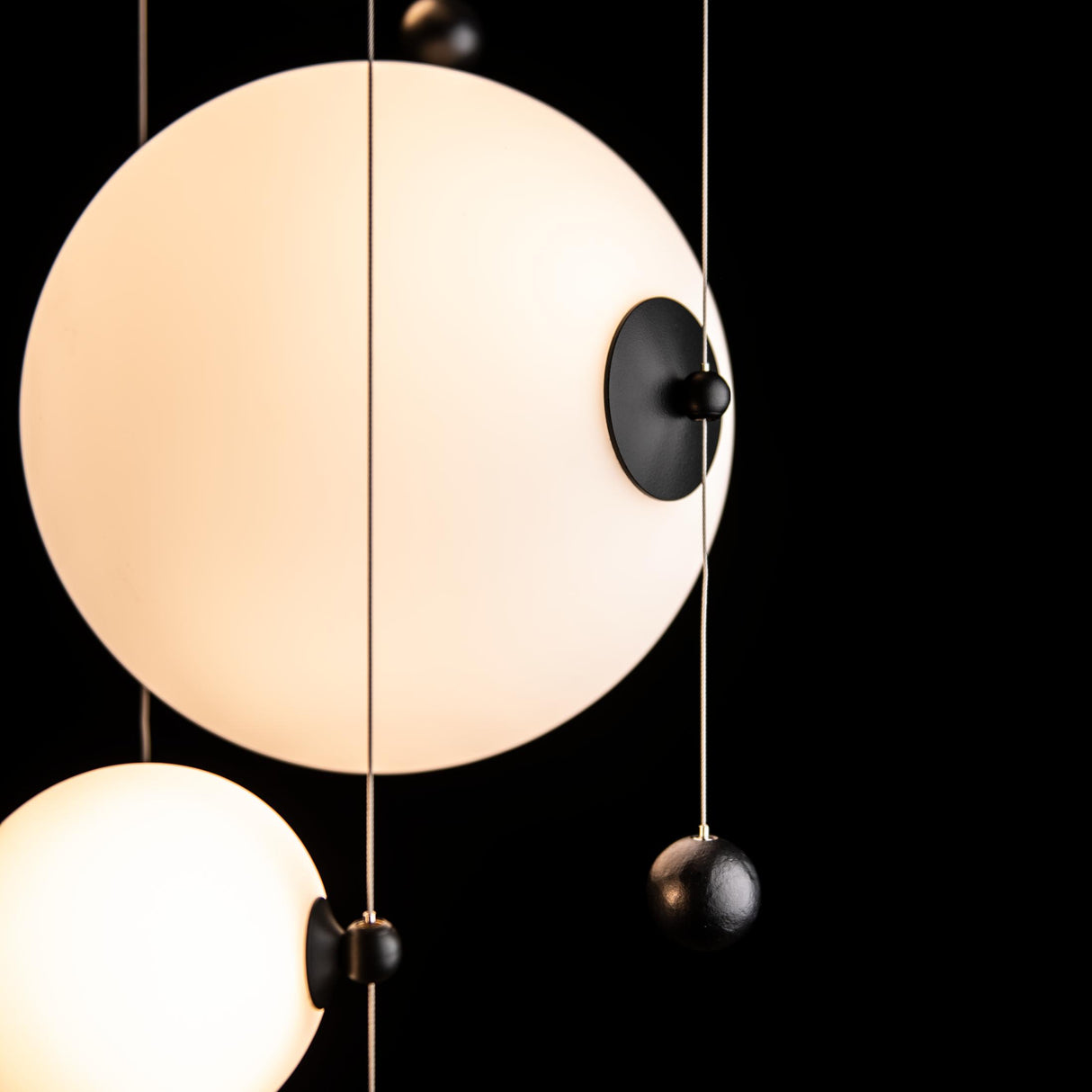 Hubbardton Forge 2021 Black Opal Glass (GG) Standard Abacus 4-Light Round LED Pendant