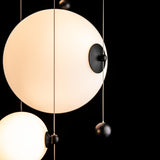 Hubbardton Forge 2021 Black Opal Glass (GG) Standard Abacus 4-Light Round LED Pendant