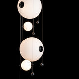 Hubbardton Forge 2021 Black Opal Glass (GG) Standard Abacus 4-Light Round LED Pendant