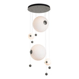 Hubbardton Forge 2021 Natural Iron Opal Glass (GG) Standard Abacus 4-Light Round LED Pendant