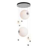 Hubbardton Forge 2021 Vintage Platinum Opal Glass (GG) Standard Abacus 4-Light Round LED Pendant