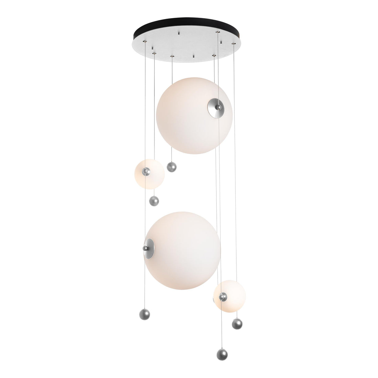 Hubbardton Forge 2021 Sterling Opal Glass (GG) Standard Abacus 4-Light Round LED Pendant