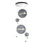 Hubbardton Forge 2021 Sterling Cool Grey Glass (YL) Standard Abacus 4-Light Round LED Pendant