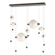 Hubbardton Forge 2021 Bronze Opal Glass (GG) Standard Abacus 7-Light Double Linear LED Pendant
