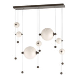 Hubbardton Forge 2021 Bronze Opal Glass (GG) Standard Abacus 7-Light Double Linear LED Pendant