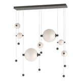 Hubbardton Forge 2021 Dark Smoke Opal Glass (GG) Standard Abacus 7-Light Double Linear LED Pendant