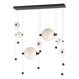 Hubbardton Forge 2021 Black Opal Glass (GG) Standard Abacus 7-Light Double Linear LED Pendant