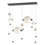 Hubbardton Forge 2021 Natural Iron Opal Glass (GG) Standard Abacus 7-Light Double Linear LED Pendant