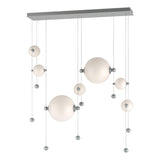 Hubbardton Forge 2021 Vintage Platinum Opal Glass (GG) Standard Abacus 7-Light Double Linear LED Pendant