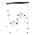 Hubbardton Forge 2021 Oil Rubbed Bronze Opal Glass (GG) Standard Abacus 7-Light Double Linear LED Pendant