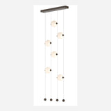 Hubbardton Forge 2020 Bronze Opal Glass (GG) Standard Abacus 6-Light Ceiling-to-Floor LED Pendant