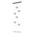 Hubbardton Forge 2020 Bronze Cool Grey Glass (YL) Standard Abacus 6-Light Ceiling-to-Floor LED Pendant