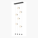 Hubbardton Forge 2020 Black Opal Glass (GG) Standard Abacus 6-Light Ceiling-to-Floor LED Pendant