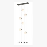 Hubbardton Forge 2020 Natural Iron Opal Glass (GG) Standard Abacus 6-Light Ceiling-to-Floor LED Pendant