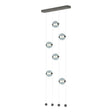 Hubbardton Forge 2020 Natural Iron Cool Grey Glass (YL) Standard Abacus 6-Light Ceiling-to-Floor LED Pendant