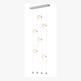 Hubbardton Forge 2020 Vintage Platinum Opal Glass (GG) Standard Abacus 6-Light Ceiling-to-Floor LED Pendant