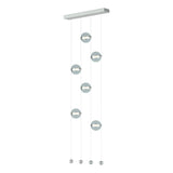Hubbardton Forge 2020 Vintage Platinum Cool Grey Glass (YL) Standard Abacus 6-Light Ceiling-to-Floor LED Pendant