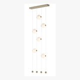 Hubbardton Forge 2020 Soft Gold Opal Glass (GG) Standard Abacus 6-Light Ceiling-to-Floor LED Pendant