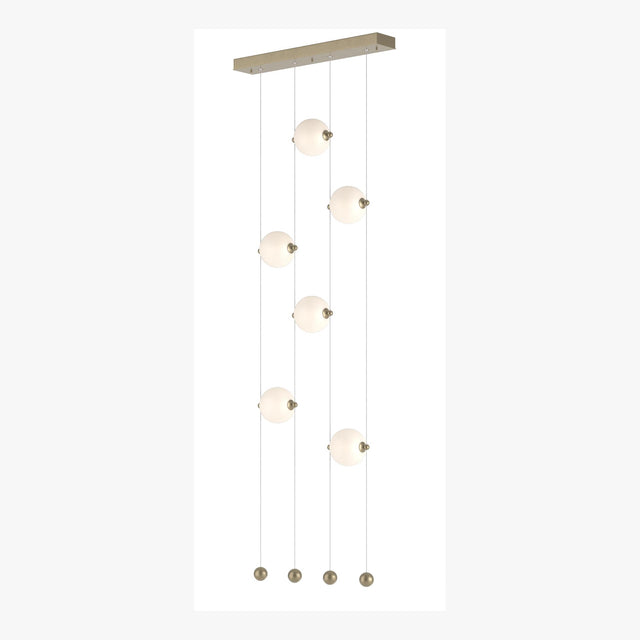 Hubbardton Forge 2020 Soft Gold Opal Glass (GG) Standard Abacus 6-Light Ceiling-to-Floor LED Pendant