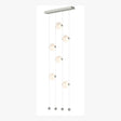 Hubbardton Forge 2020 Sterling Opal Glass (GG) Standard Abacus 6-Light Ceiling-to-Floor LED Pendant