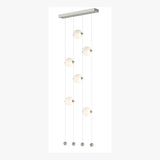 Hubbardton Forge 2020 Sterling Opal Glass (GG) Standard Abacus 6-Light Ceiling-to-Floor LED Pendant