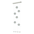 Hubbardton Forge 2020 Sterling Cool Grey Glass (YL) Standard Abacus 6-Light Ceiling-to-Floor LED Pendant