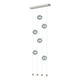 Hubbardton Forge 2020 Sterling Cool Grey Glass (YL) Standard Abacus 6-Light Ceiling-to-Floor LED Pendant