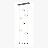 Hubbardton Forge 2020 Oil Rubbed Bronze Opal Glass (GG) Standard Abacus 6-Light Ceiling-to-Floor LED Pendant