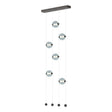 Hubbardton Forge 2020 Oil Rubbed Bronze Cool Grey Glass (YL) Standard Abacus 6-Light Ceiling-to-Floor LED Pendant