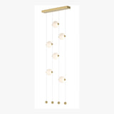 Hubbardton Forge 2020 Modern Brass Opal Glass (GG) Standard Abacus 6-Light Ceiling-to-Floor LED Pendant