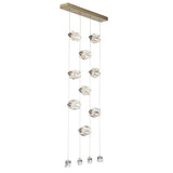 Hubbardton Forge 2023 Modern Brass Crystal Standard Gatsby 9-Light LED Pendant